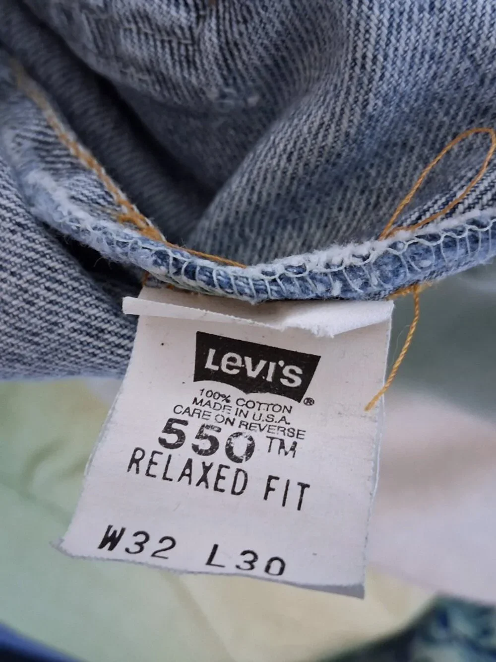 Vintage Levis 550 Straight Leg Jeans Orange Tab Stone Wash 80s 90s Y2K Men 32